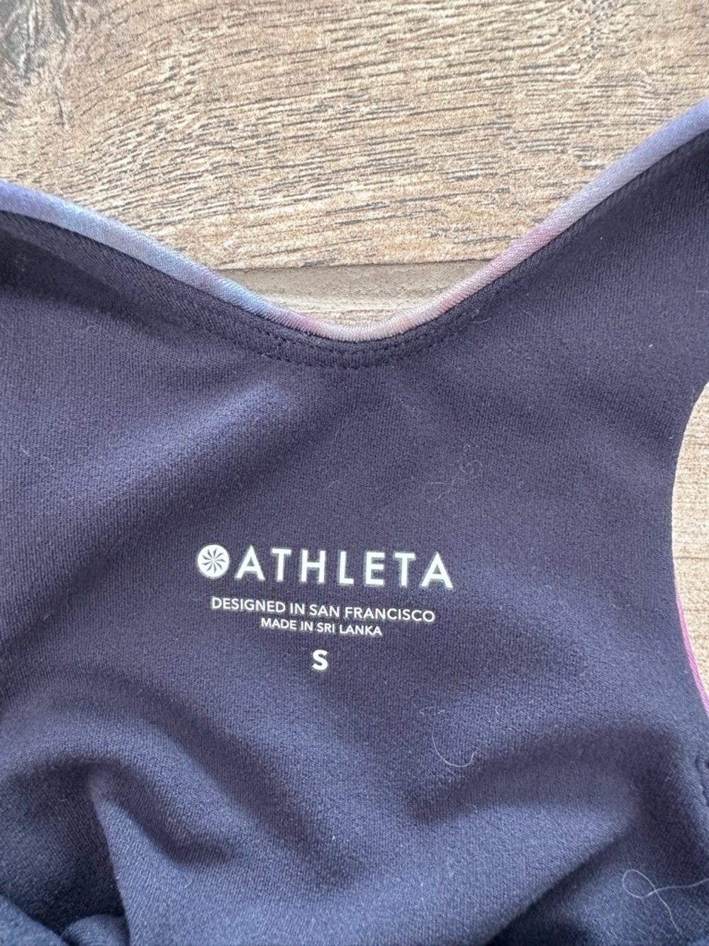 Athleta Galaxy-Print Women's Cropped Tank Top - Navy/Purple/Pink - Picture 3 of 3